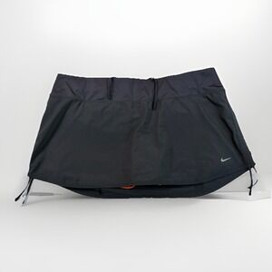 Nike Running Skort Dri-fit Dark Gray Drawstring Waist Cinch Side Size XL Lined